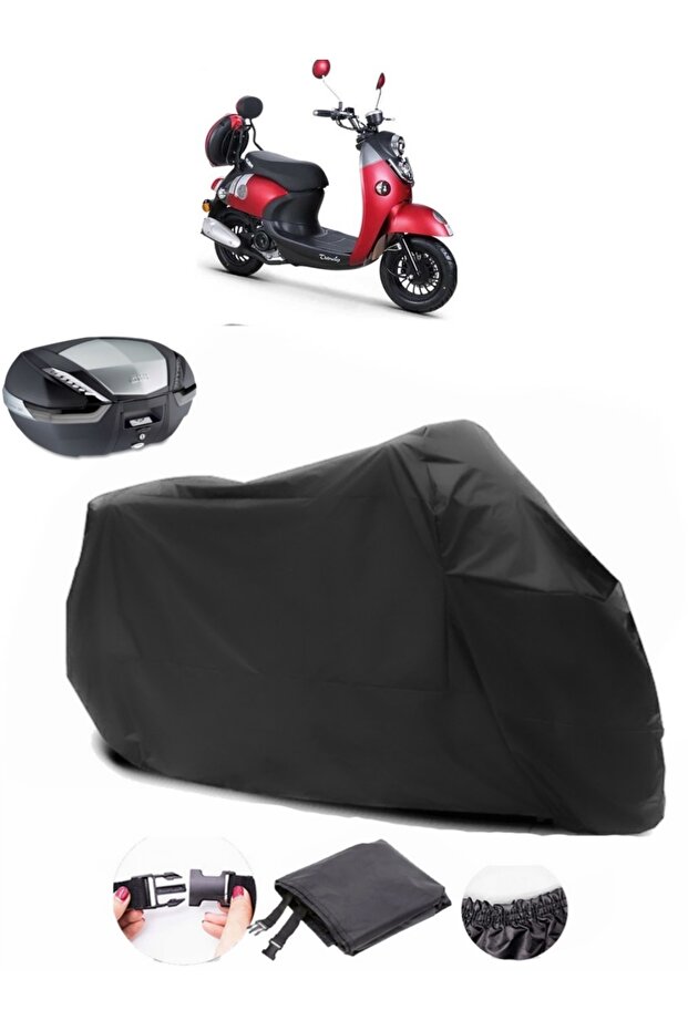 Kuba Trendy XC 50 Backpack Compatible Black Motorcycle Tarpaulin Waterproof Durable Fabric