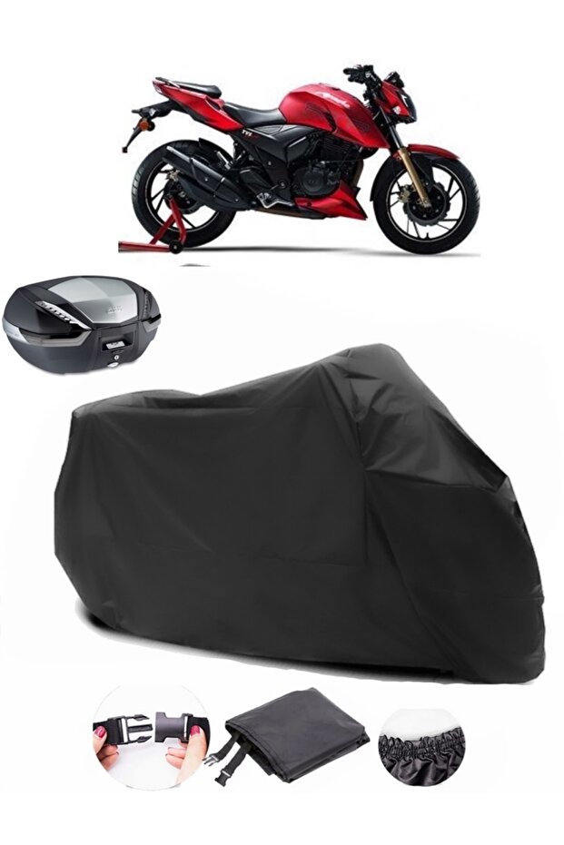 TVS Apache RTR 200 Backpack Compatible Black Motorcycle Tarpaulin Waterproof Durable Fabric