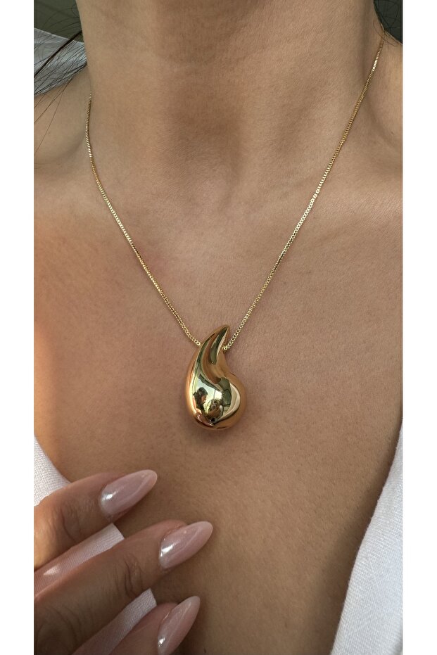 Çelik Gold Botte Kolye - 2