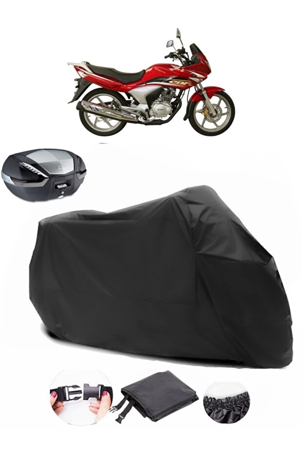 Honda CBF 150 Rear Bag Compatible Black Motorcycle Tarpaulin Waterproof Durable Fabric