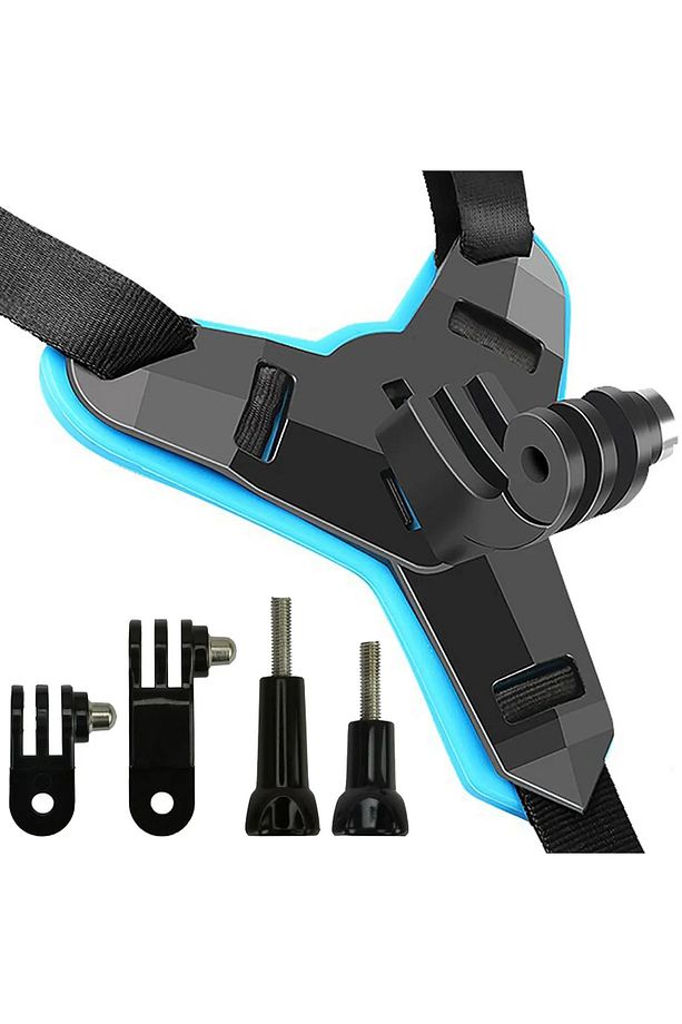 5 Parça Aksiyon Kamera Tutucu Jaw Mount Motor Kask Çene Tutma Aparatı Mavi - 5