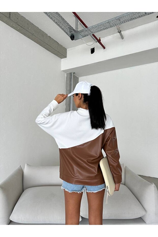 Deri Caspio Kumaş Sweatshırt - 3