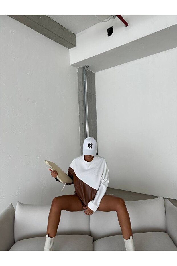 Deri Caspio Kumaş Sweatshırt - 4