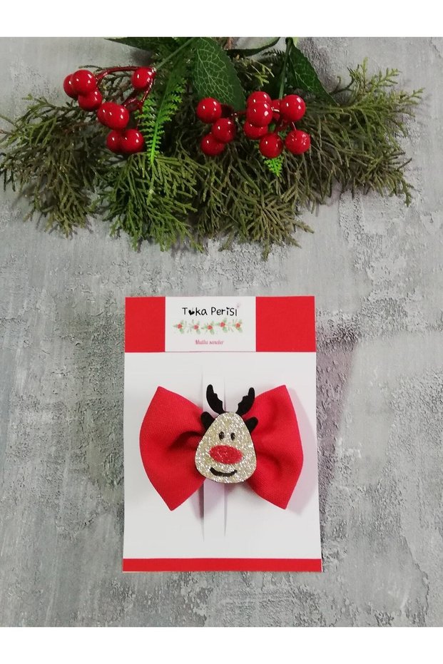 New Year's Themed Gift with Deer and Red Bow