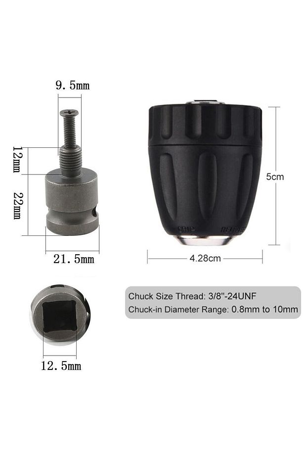 Somun Sökme Sıkma Torklu Makine Için 4lü Lokma Seti Mandren Ve Bits Adaptör 1/2 Bijon - 7
