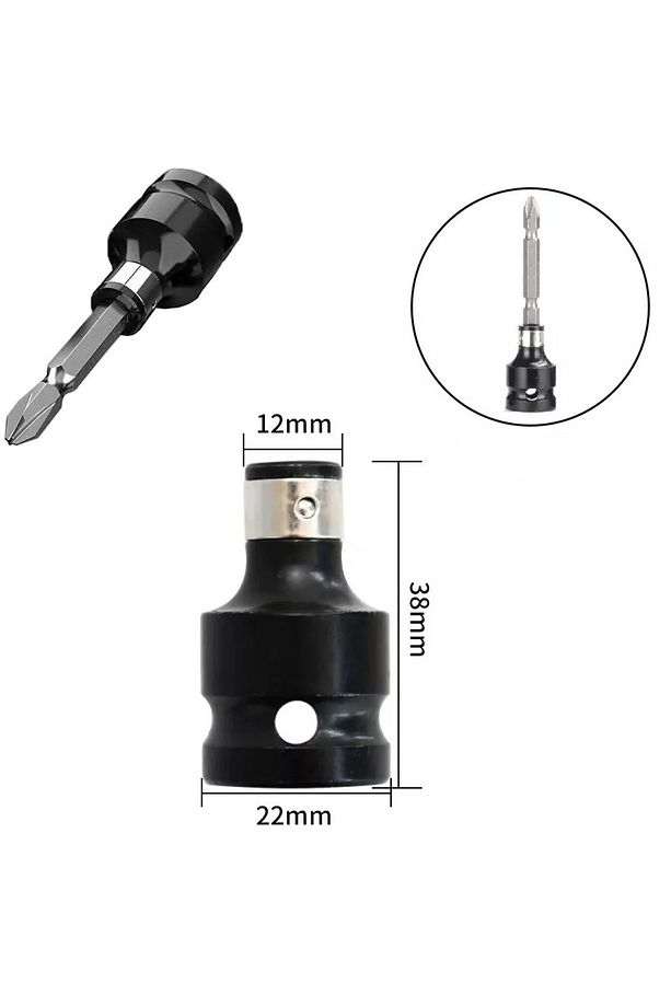 Somun Sökme Sıkma Torklu Makine Için 4lü Lokma Seti Mandren Ve Bits Adaptör 1/2 Bijon - 4
