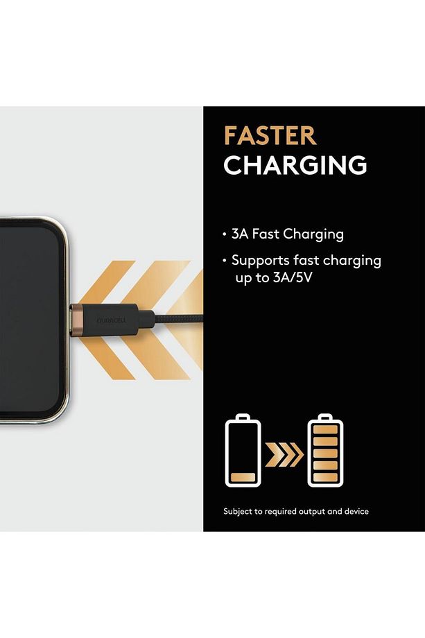 0,3m Lightning to USB-A Örgülü Şarj Kablosu - Siyah - 3