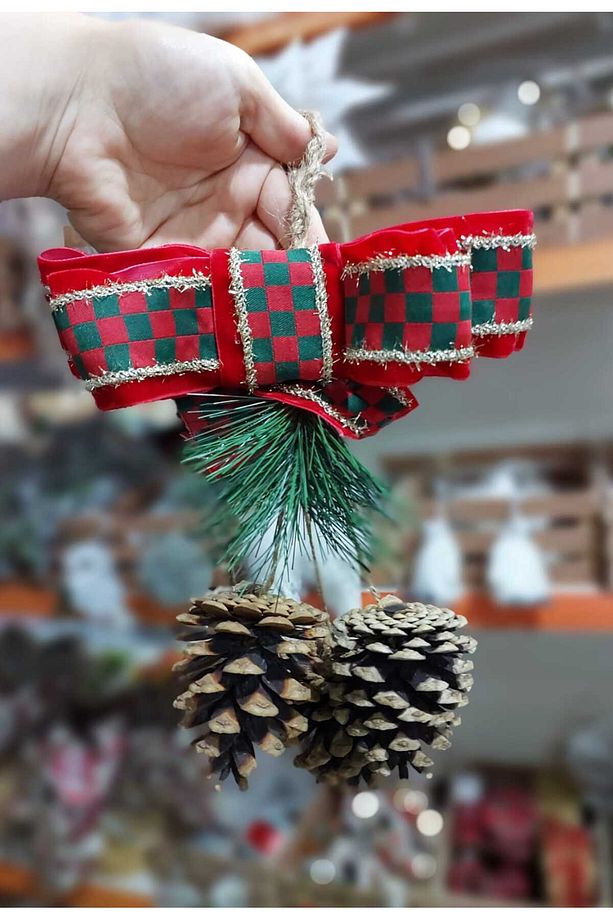 Kapı Süsü Kozalaklı Sarkıt Kapı Süsü, Dekor, Yılbaşı Süsü, Hediyelik - 2