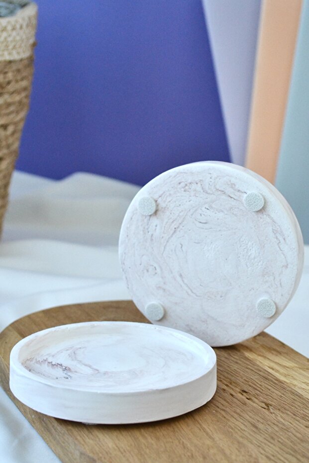 قاعدة أكواب مزدوجة منقوشة بالرخام - 2