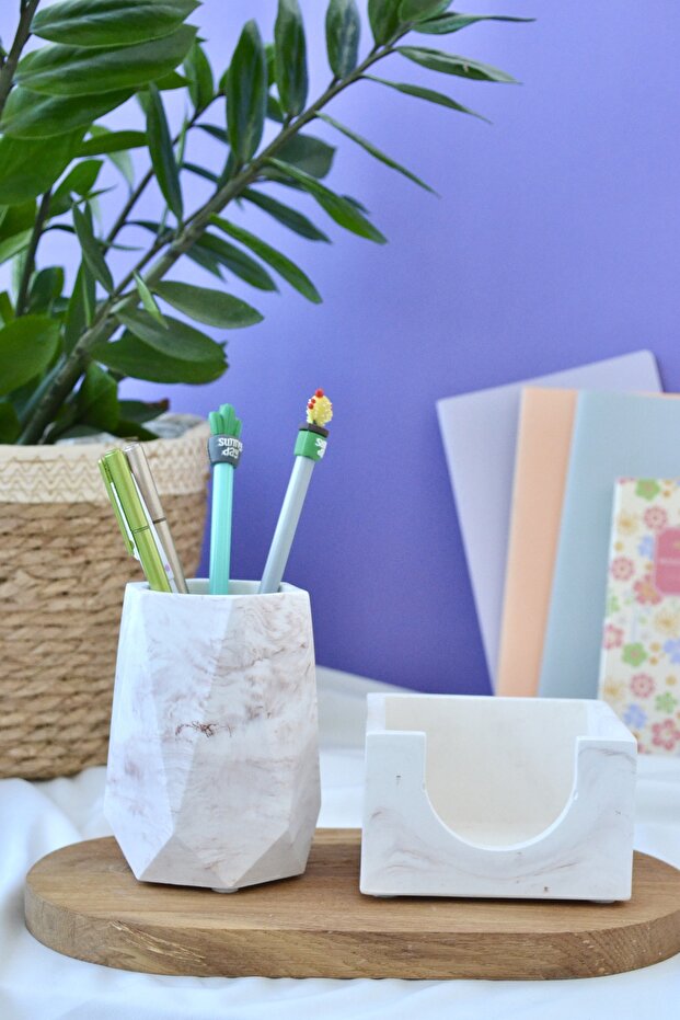 Marble Patterned Notepad Holder - 3