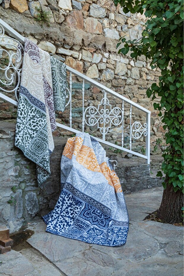 Double Cotton Blanket 200x220 Mixed Pattern - 1