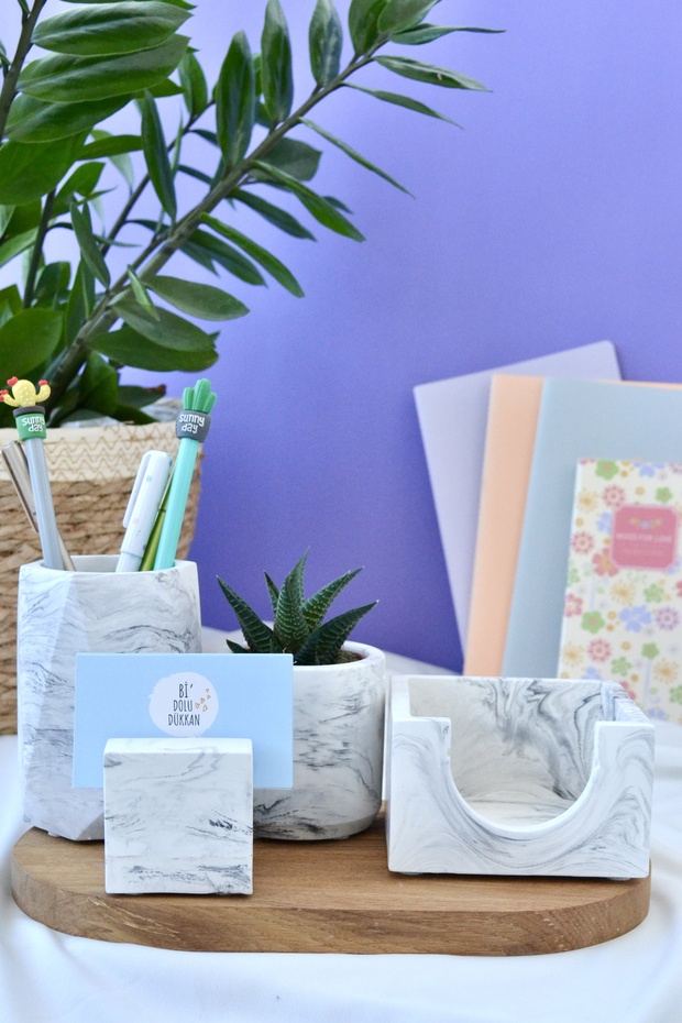 Marble Patterned Notepad Holder - 5