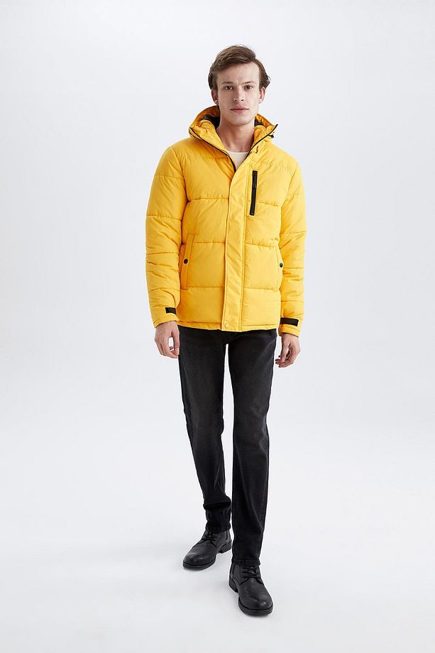 Regular Fit Dik Yaka su Itici Isı Yalıtımlı Warmtech şişme Mont - 2