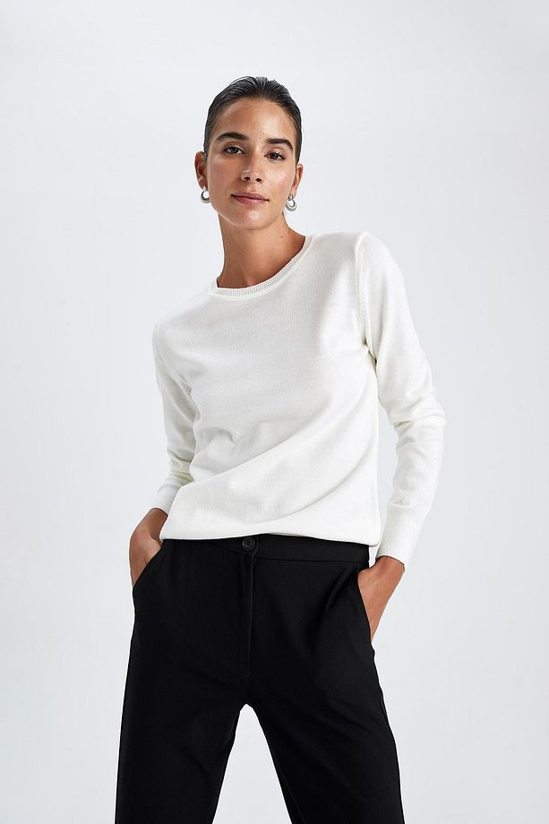 Regular Fit Bisiklet Yaka Ekstra Yumuşak Kaşmir Dokulu Basic Kazak F7091az22wn - 4