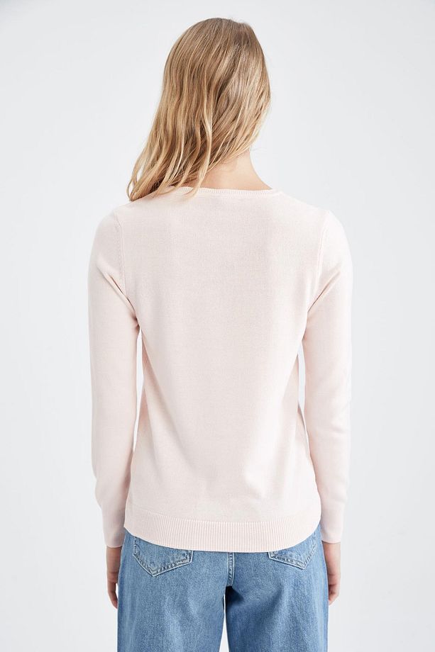 Regular Fit Bisiklet Yaka Basic Düz Ekstra Yumuşak Kaşmir Dokulutriko Kazak F7091az22wn - 5