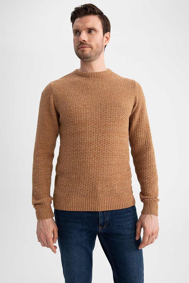 Regular Fit Bisiklet Yaka Triko Kazak - 8