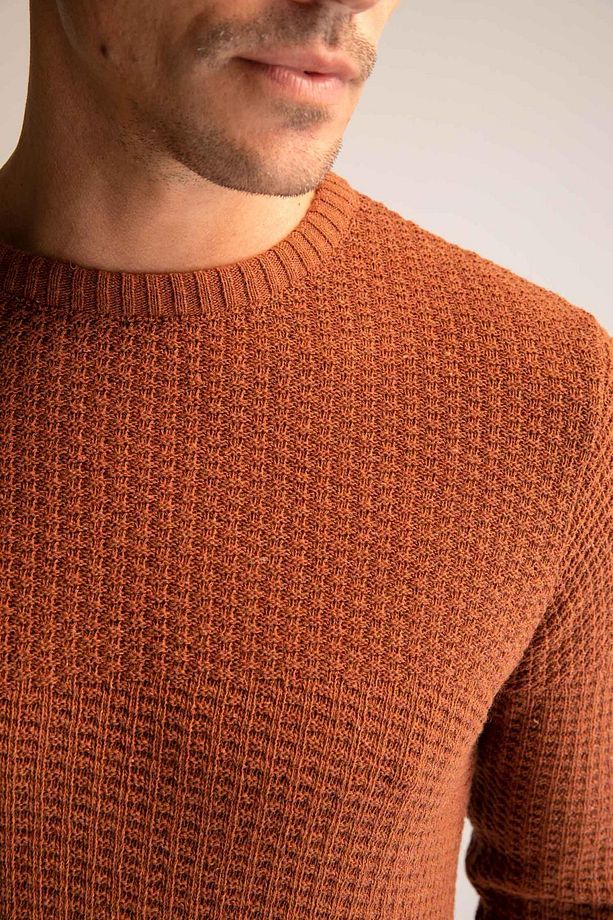 Regular Fit Bisiklet Yaka Triko Kazak - 4