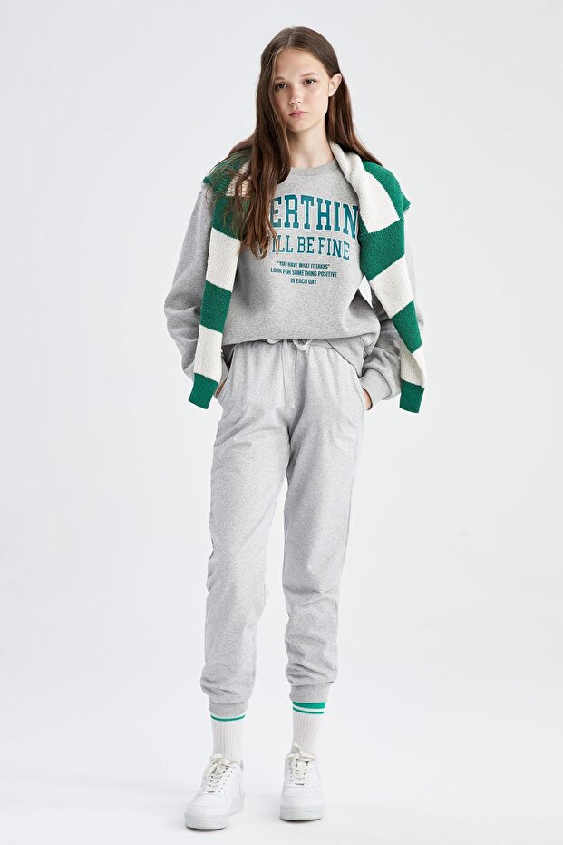 Regular Fit Bisiklet Yaka Kalın Kumaş Sweatshirt - 6