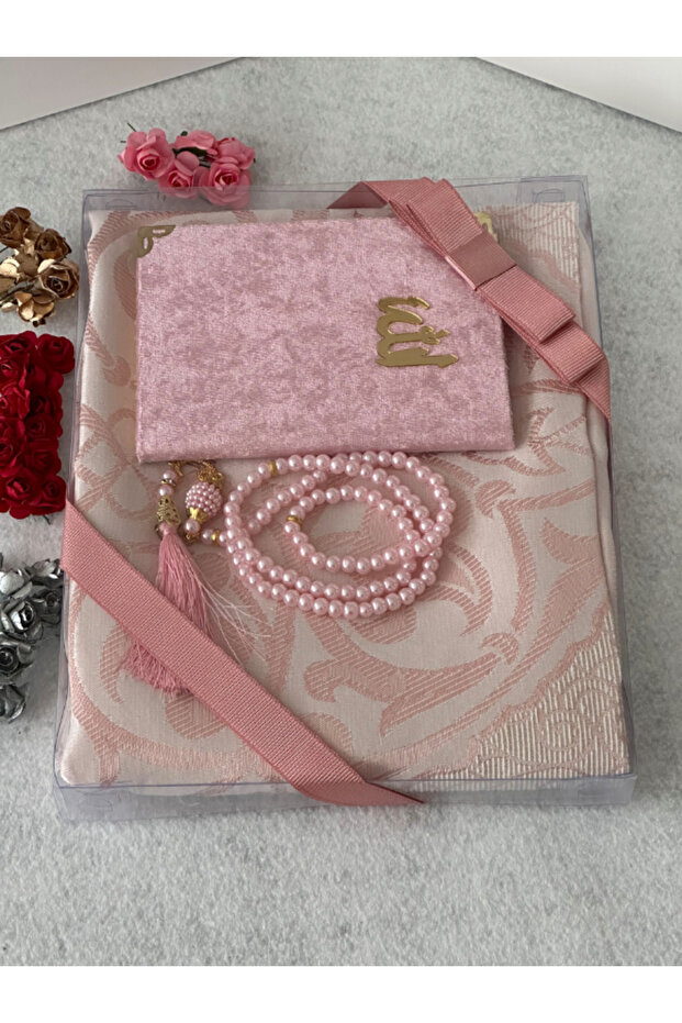 prayer rug set gift pink - 3