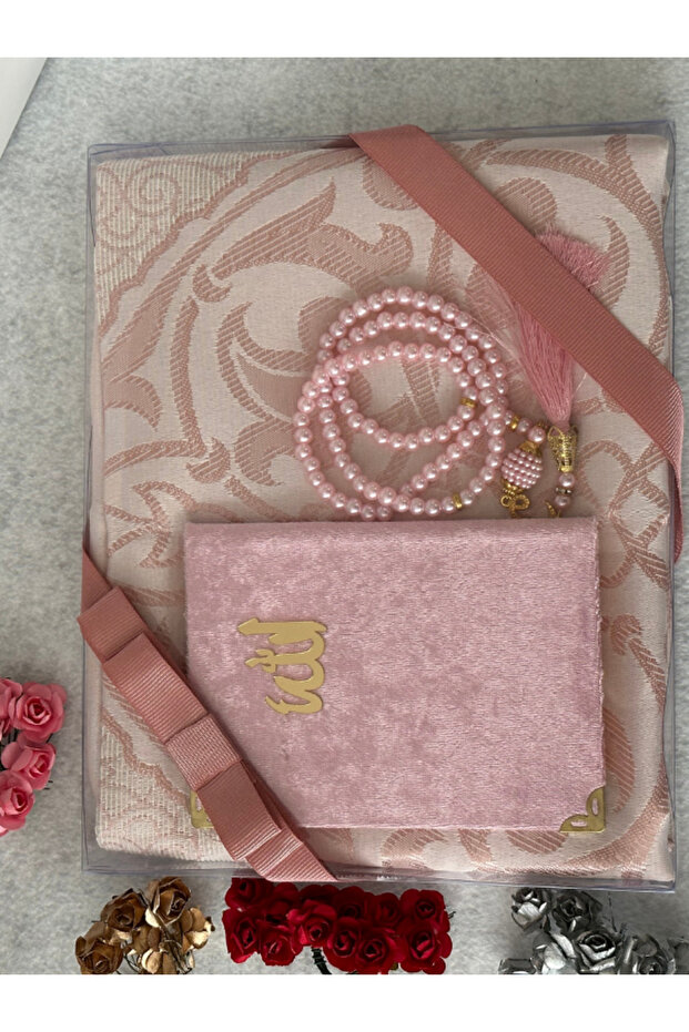 prayer rug set gift pink - 5