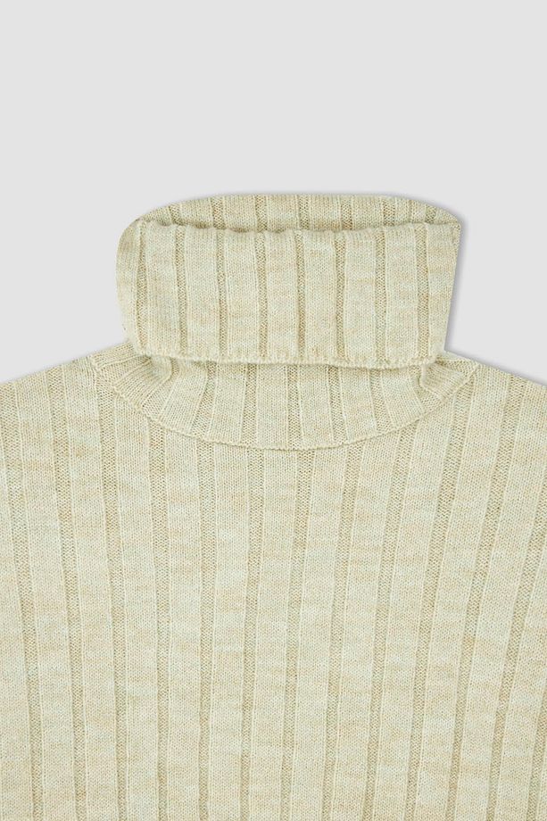 Balıkçı Yaka Oversize Fit Ekstra Yumuşak Crop Kazak - 7