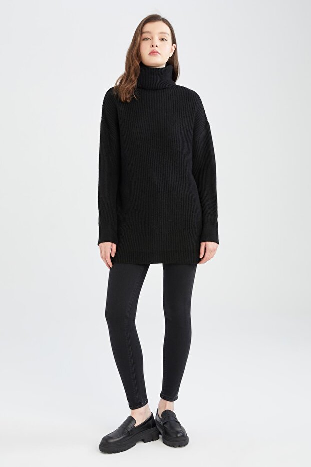 Oversize Fit Balıkçı Yaka Tunik - 2