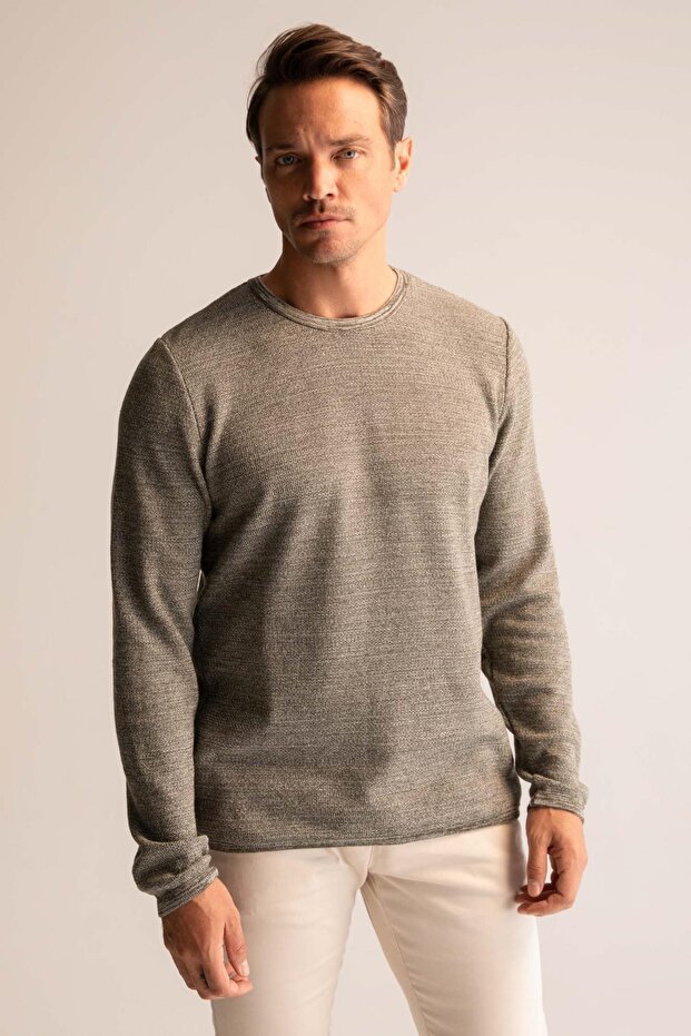 Regular Fit Bisiklet Yaka Triko Kazak - 3