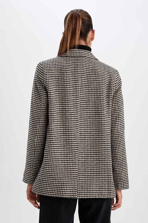 Regular Fit Yün Görünümlü Blazer - 6