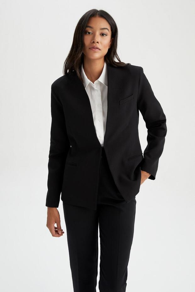 Regular Fit Textured Blazer - 5