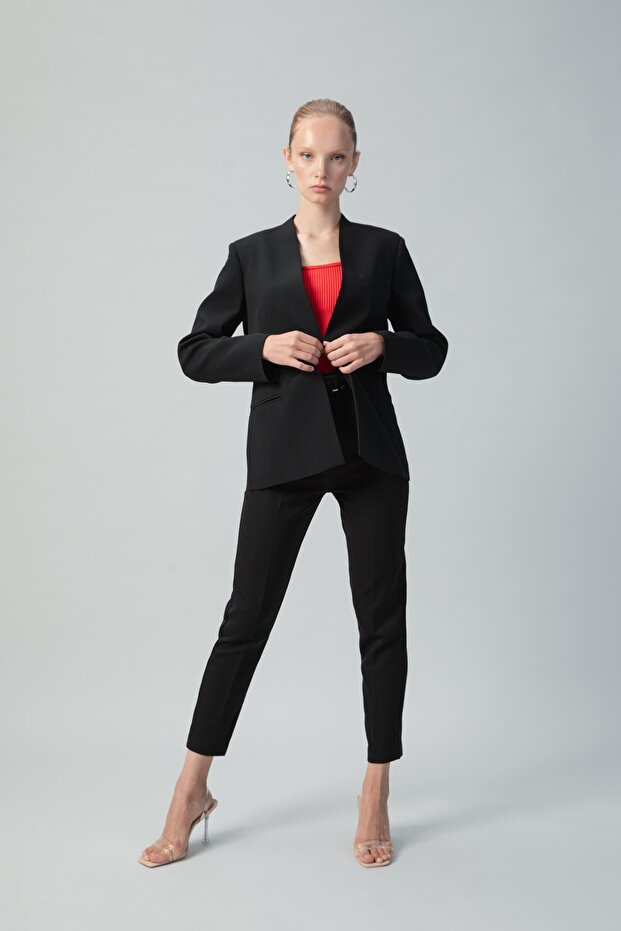 Regular Fit Textured Blazer - 4