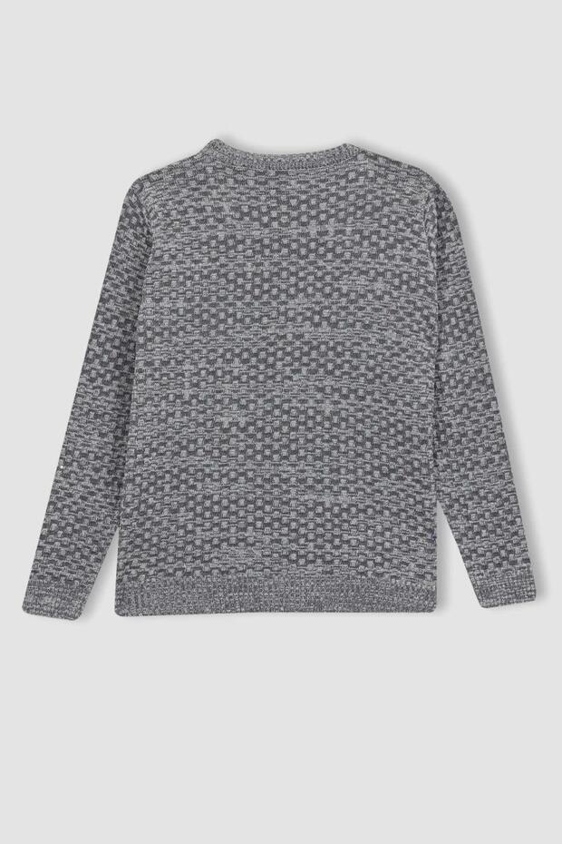 Erkek Çocuk Regular Fit Bisiklet Yaka Kazak - 8