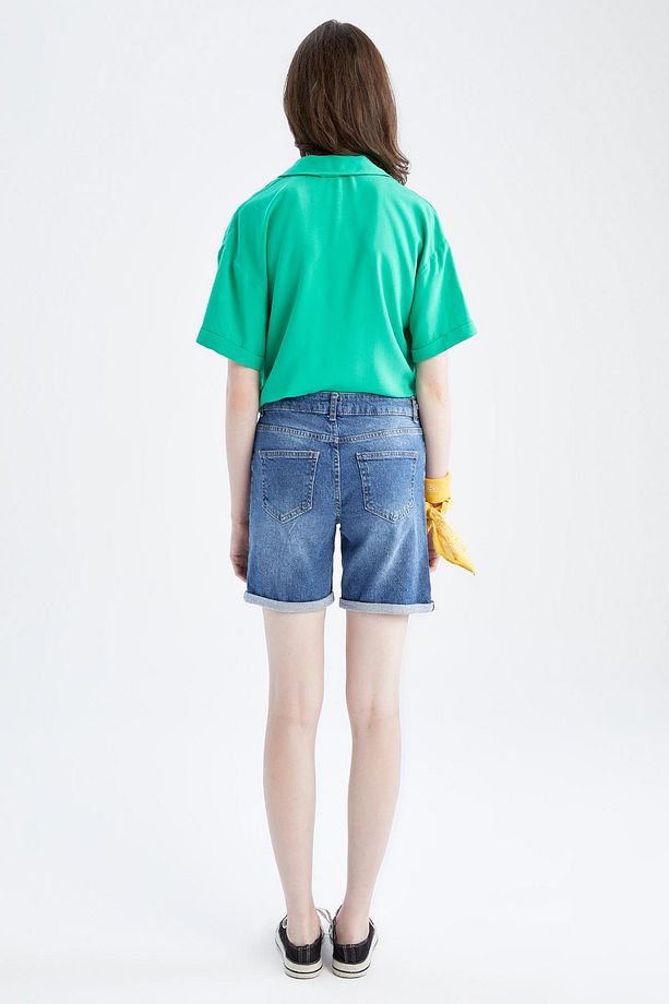 Kadın Sürdürülebilir Mini Jean Şort - 5