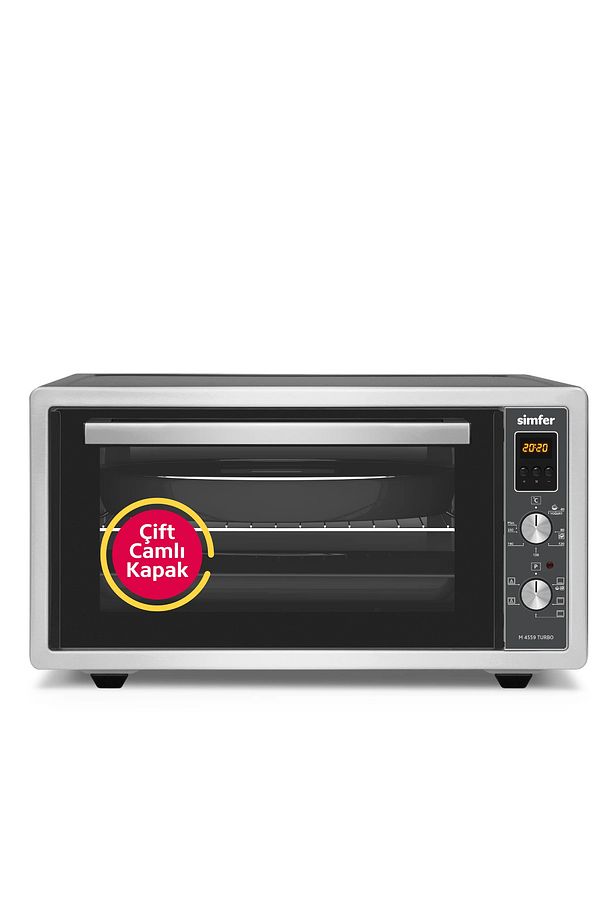 4559 Pop-up Düğme Dijital Turbo Inox 45 Lt Çift Cam Midi Fırın - 3