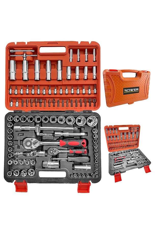 Profesyonel 1/2 ve 1/4 Cırcırlı Lokma Anahtar Takımı Bits Uç Seti 108 Parça - 1