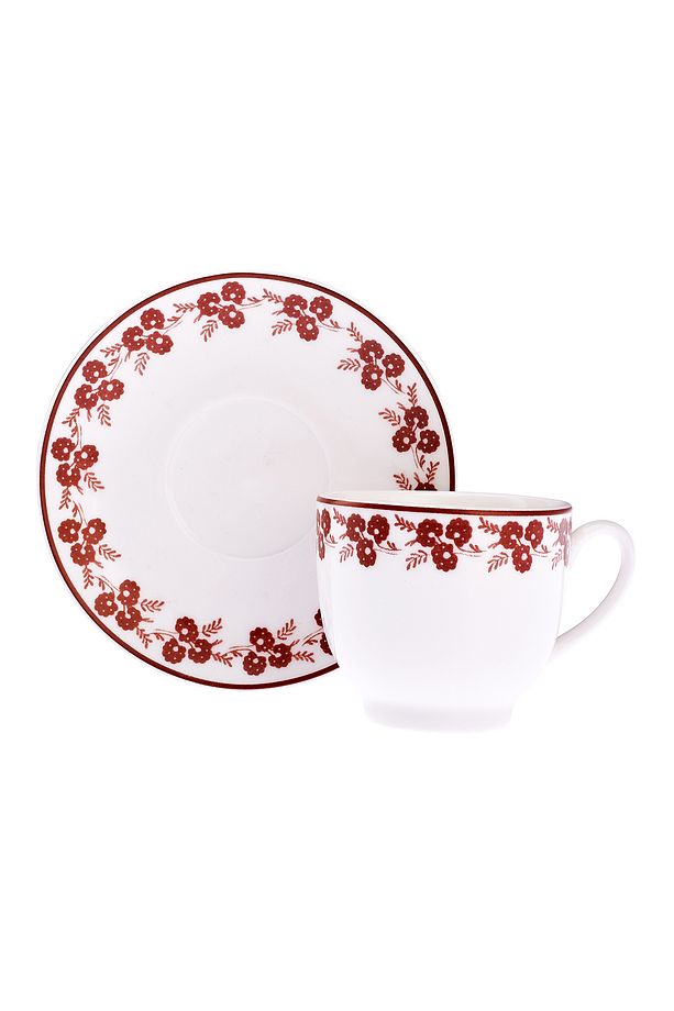 Casy New Bone 2 Kişilik Kahve Fincan Takımı 90 ml Bordo - 4