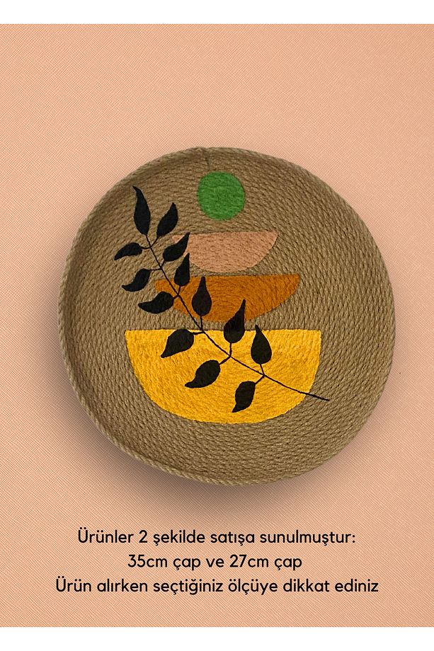 Duvar Süsü, Duvar Tabağı, Jüt Dekor, Afrika Duvar Süsü, Bohem Duvar Süsü, Duvar Süsü - 3