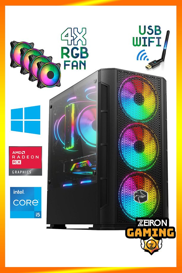 Bs15 Intel I5-12400f 32gb Ddr4 Ram 512gb M.2 Ssd Rx580 8gb Oyuncu Masaüstü Bilgisayar - 1