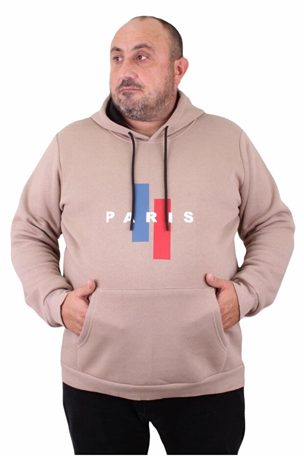 سويت شيرت بقلنسوة مقاس كبير للرجال Paris 23209 TOPRAK