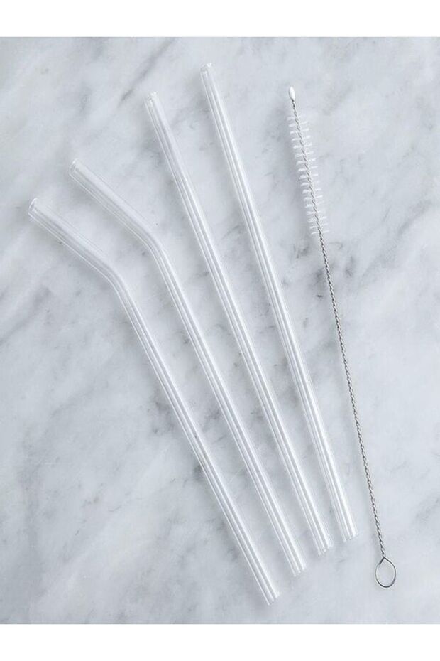6'lı 9mm 20cm Boyunda Cam Pipet ve 1 Adet Pipet Temizleme Fırçası Seti - 4