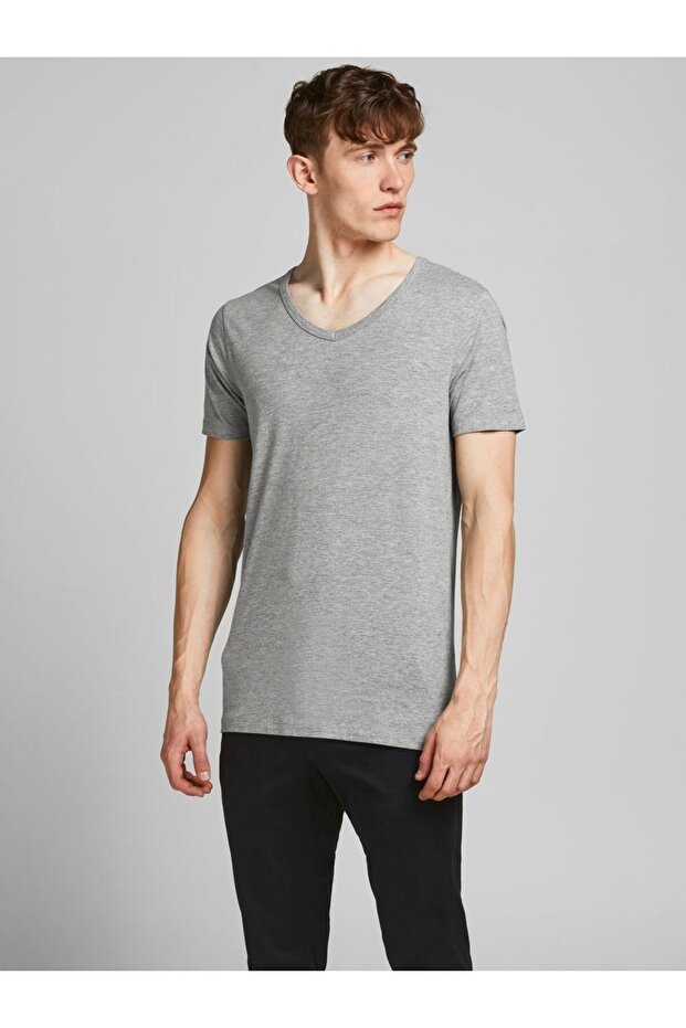 T-Shirt Basic V yaka - 1