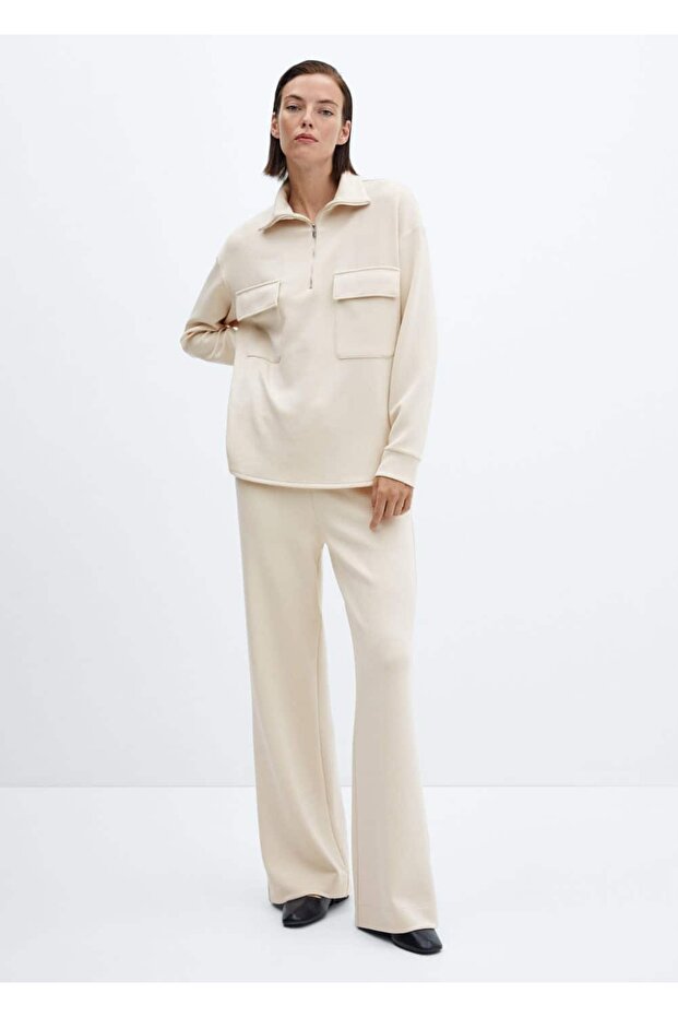 Elastik belli wideleg pantolon - 2