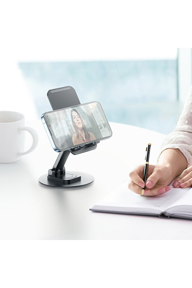 Desktop Phone Holder 360 Degree Metal Base Cooler Channeled Design