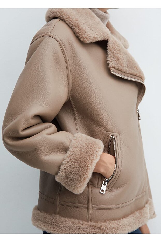 Suni Kürk Astarlı Ceket - 7