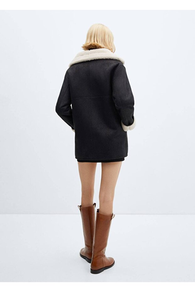 Çift Taraflı Deri Görünümlü Çeket - 4