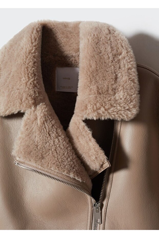 Suni Kürk Astarlı Ceket - 5