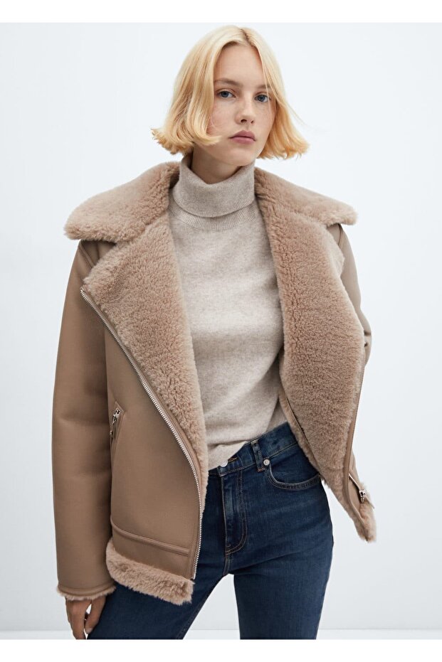 Suni Kürk Astarlı Ceket - 1