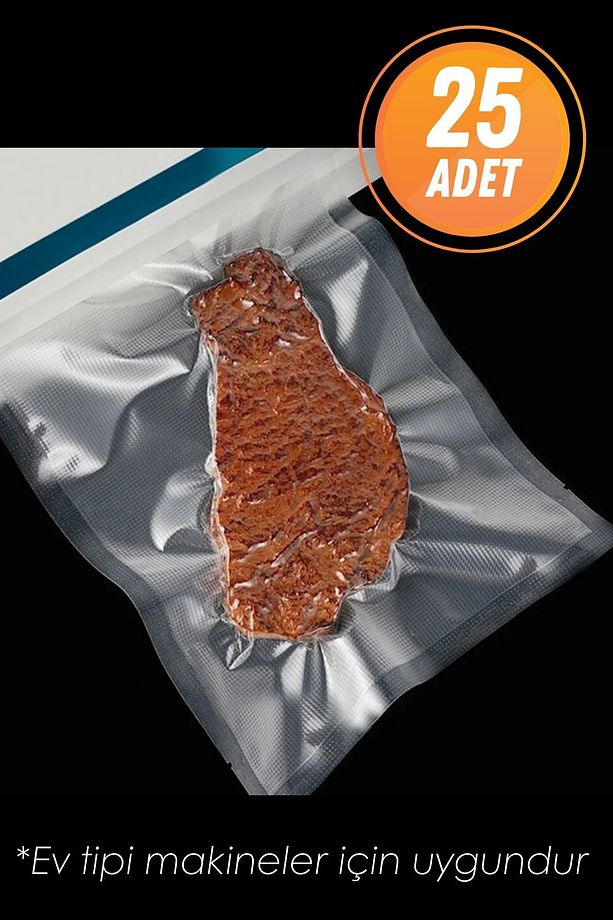 Tırtıklı Vakum Makinesi Poşeti Vakum Poşet Ev Tipi 20x30cm 25 Adet - 1