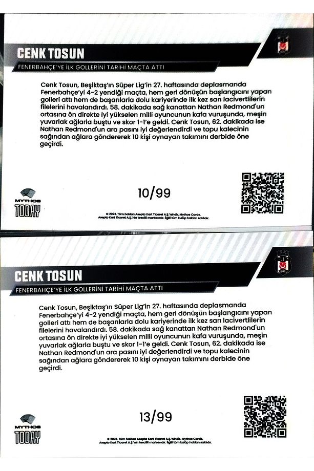 CENK TOSUN İMZALI set 100adet üretimli. - 2