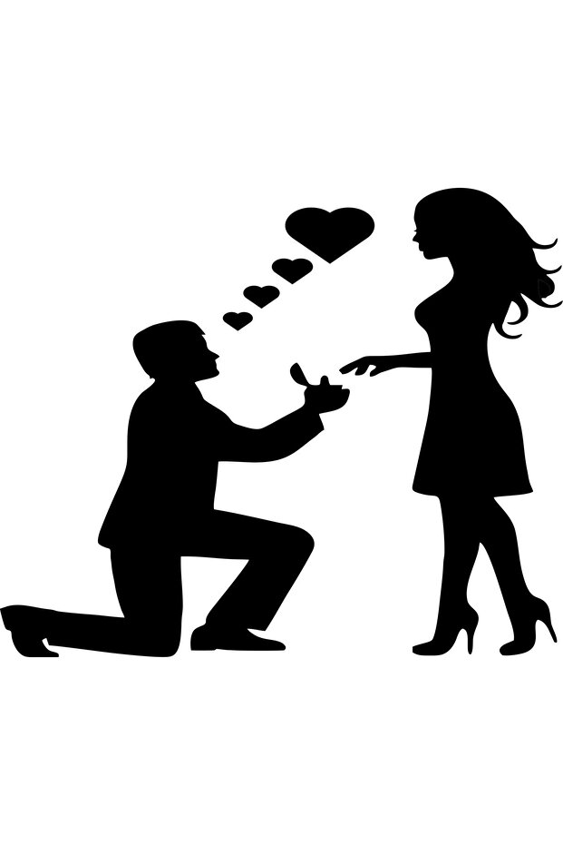 MARRIAGE PROPOSAL MEN'S CAR STICKER (18X15 CM)