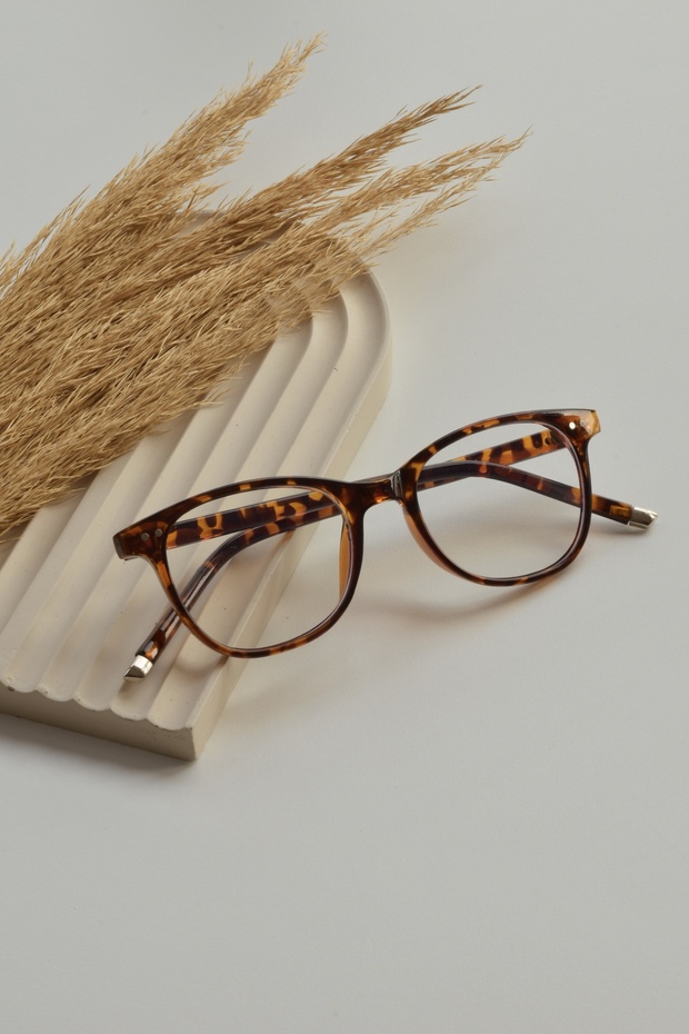 Unisex Women Men Blue Light Protected Blue Block Transparent Oval Round Leopard Glasses